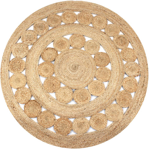 Area Rug Braided Design Jute Round Rugs