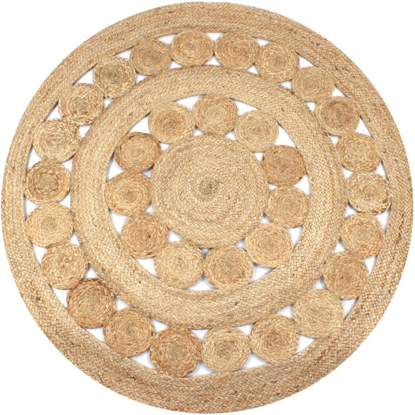 Area Rug Braided Design Jute Round Rugs