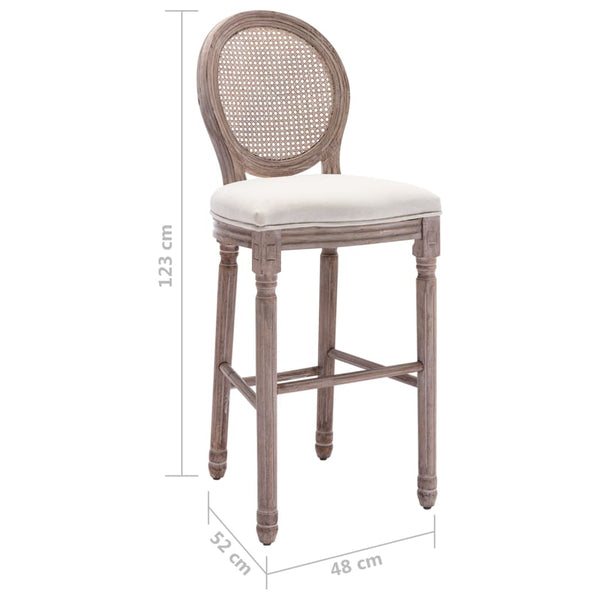 Bar Chairs 2 Pcs White Linen