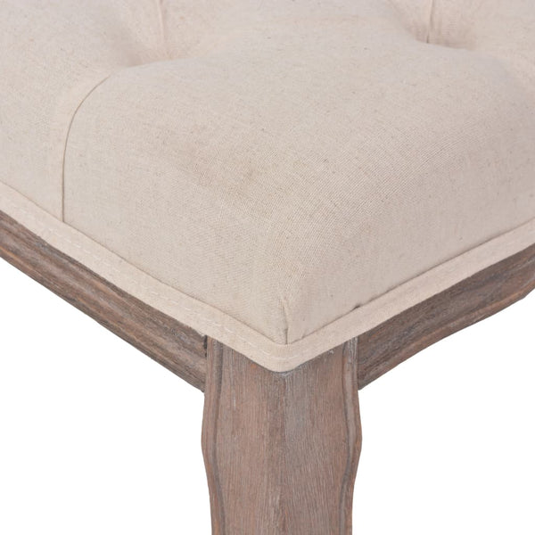 Vidaxl Bench Linen Solid Wood 110X38x48 Cm Cream White Benches