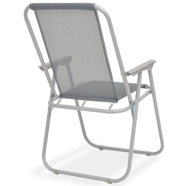 Vidaxl 8 Piece Outdoor Dining Set Steel And Textilene Grey Outdoor Dining Sets
