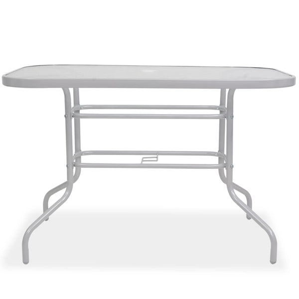 Vidaxl 8 Piece Outdoor Dining Set Steel And Textilene Grey Outdoor Dining Sets