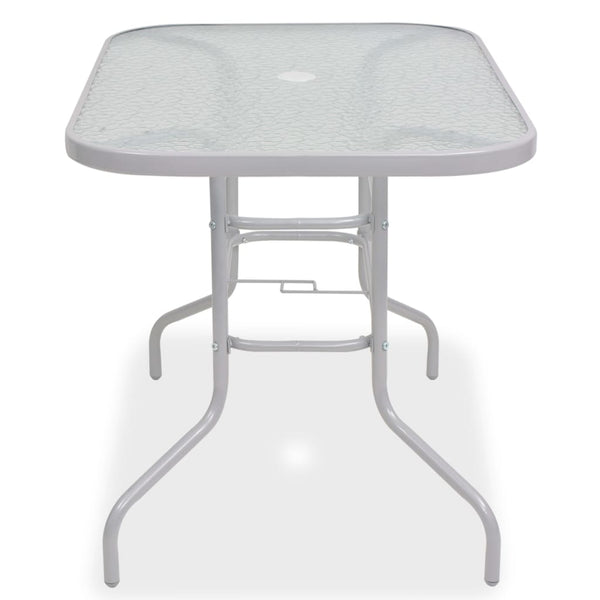 Vidaxl 8 Piece Outdoor Dining Set Steel And Textilene Grey Outdoor Dining Sets