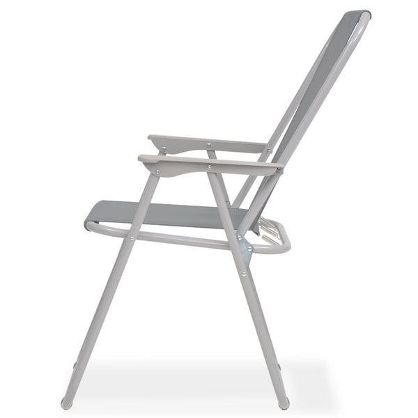 Vidaxl 8 Piece Outdoor Dining Set Steel And Textilene Grey Outdoor Dining Sets