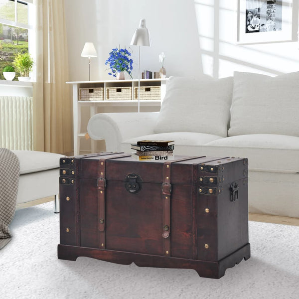 Wood And Engineered Storage Chest With Latch Closure Handles Furniture Dressers & Chests Of Drawers
