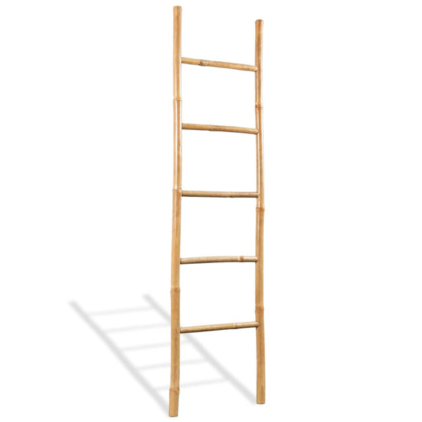 Vidaxl Towel Ladder With 5 Rungs Bamboo 150 Cm Towel Racks