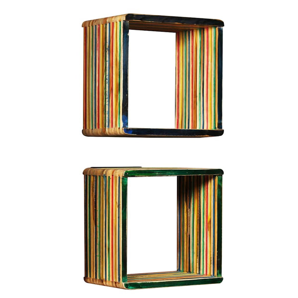 Vidaxl Wall Shelf Set 3 Pcs Multicolour Solid Reclaimed Teak Wall Shelves