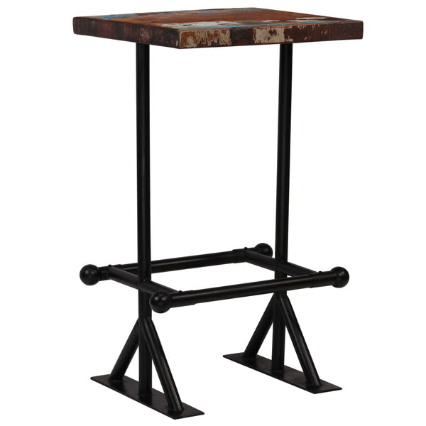 Bar Table Solid Reclaimed Wood Multicolour 60X60x107 Cm