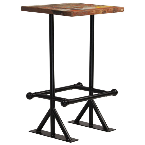 Bar Table Solid Reclaimed Wood Multicolour 60X60x107 Cm