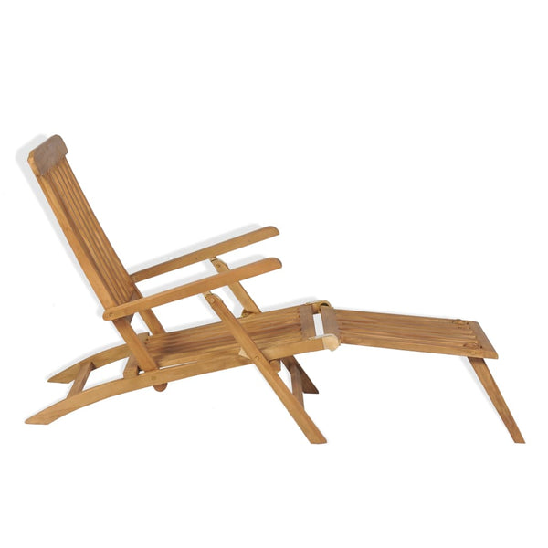Deck Chair With Footrest Solid Teak Wood