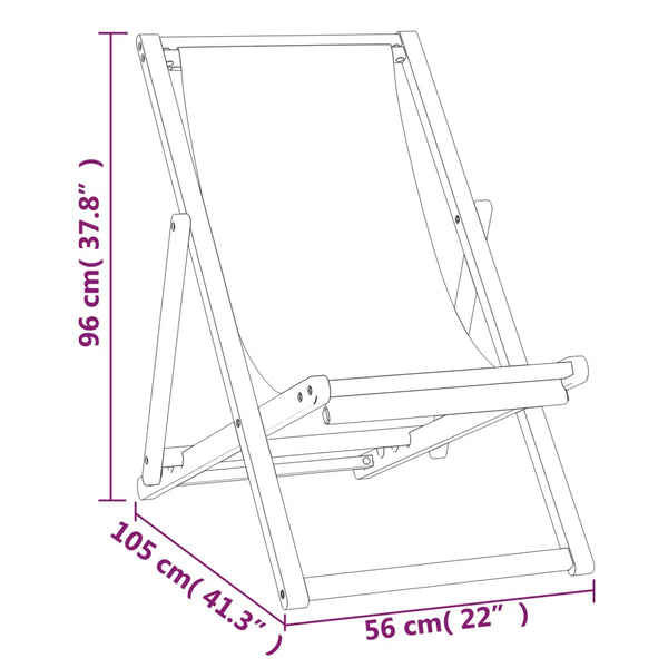 Deck Chair Teak 56X105x96 Cm