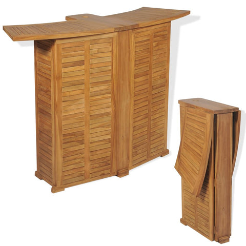 Folding Bar Table 155X53x105 Cm Solid Teak Wood