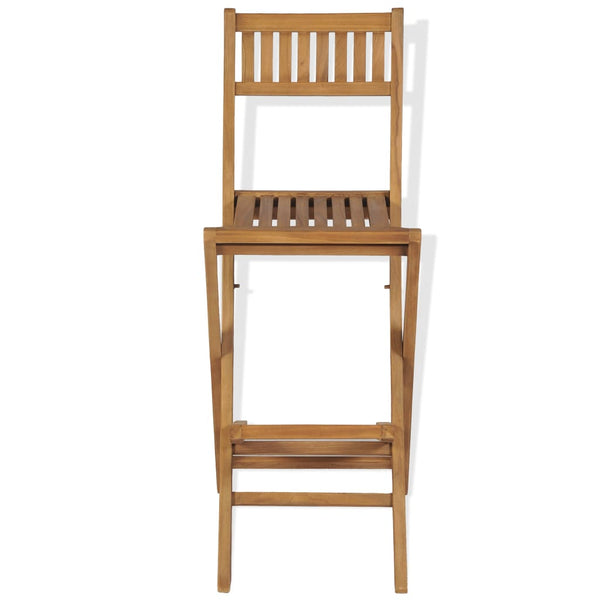 3 Piece Bistro Set With Folding Chairs Solid Teak Wood