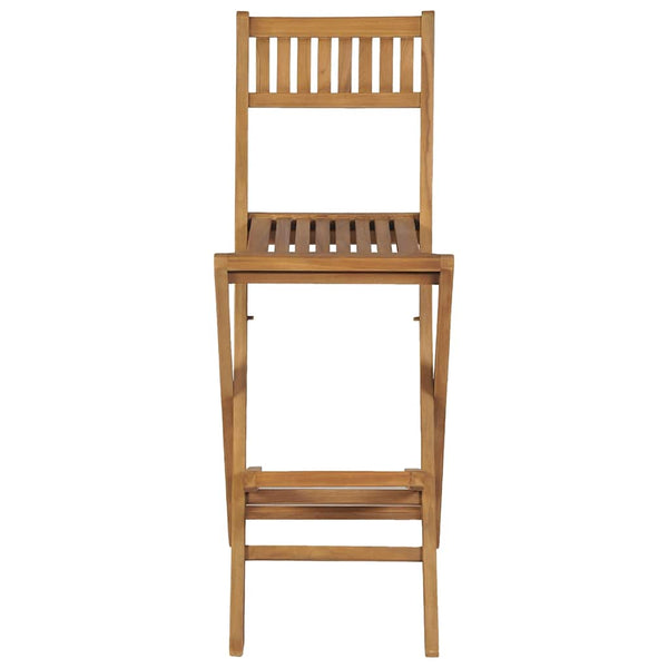 Vidaxl Folding Outdoor Bar Stools 2 Pcs Solid Teak Wood Benches Bar Stools