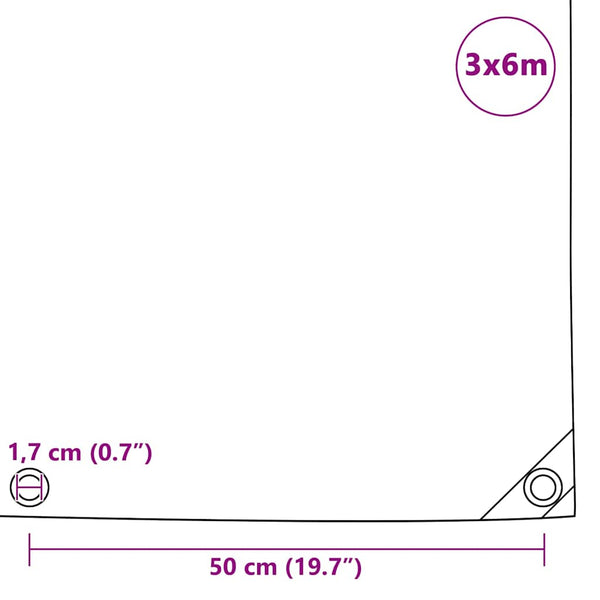 Vidaxl Tarpaulin 650 G/M 3X6 Grey Tarps
