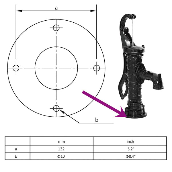 Vidaxl Garden Hand Water Pump Cast Iron Water Pumps & Pressure Tanks