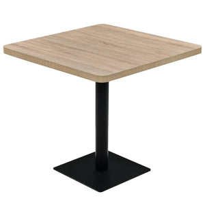 Bistro Table Mdf And Steel Square 80X80x75 Cm Oak Colour