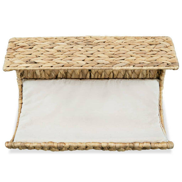 Cat Bed With Cushion Water Hyacinth 37X20x20 Cm
