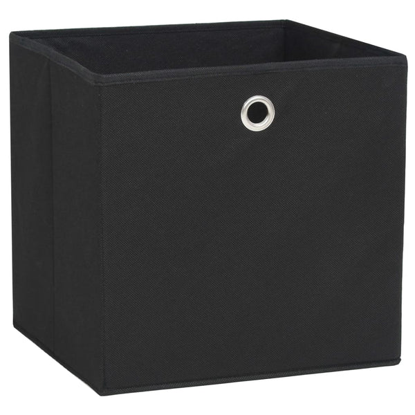 Vidaxl 10 Pcs Non Woven Fabric 32X32x32 Cm Black Storage Boxes