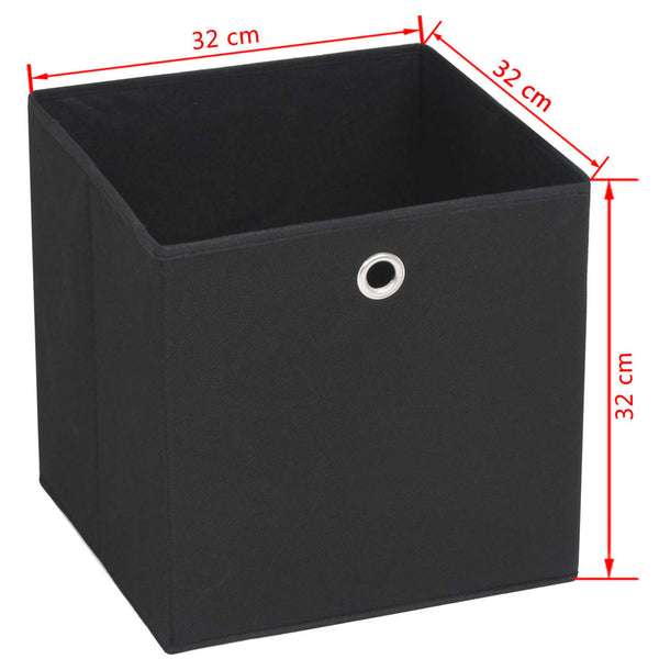 Vidaxl 10 Pcs Non Woven Fabric 32X32x32 Cm Black Storage Boxes