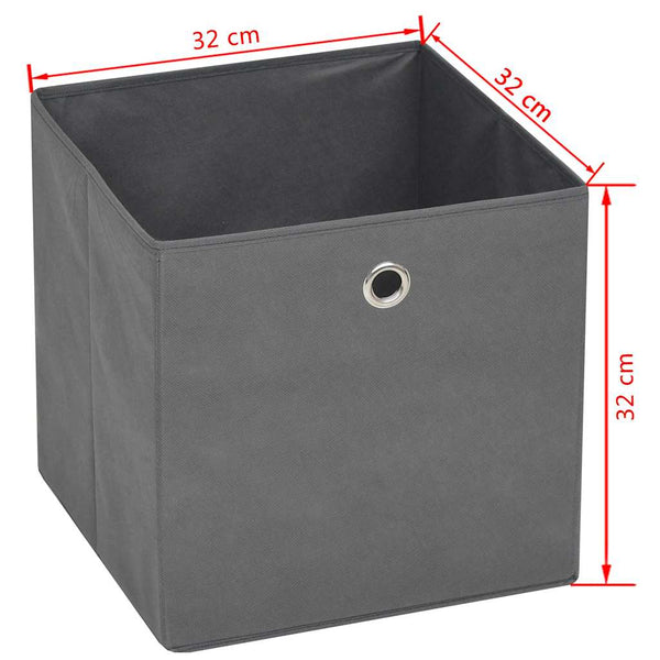 Vidaxl 10 Pcs Non Woven Fabric 32X32x32 Cm Grey Storage Boxes