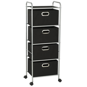 Shelving Unit With 4 Storage Boxes Steel And Non-Woven Fabric