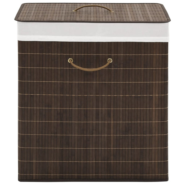 Vidaxl Bamboo Laundry Bin Rectangular Dark Brown Laundry Baskets & Hampers