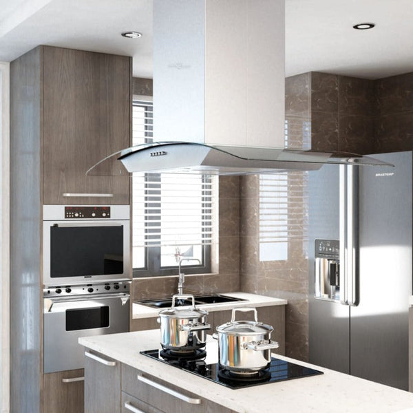 Island Range Hood 90 Cm Stainless Steel 756 Ma/H Led Rangehoods