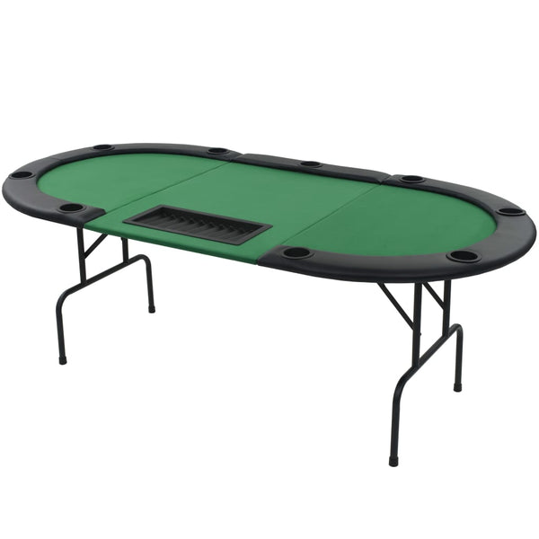 9 Player Folding Poker Table 3 Oval Green Camping Tables