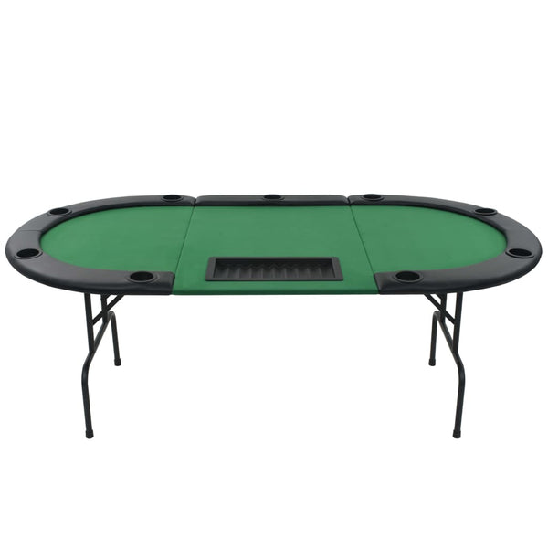 9 Player Folding Poker Table 3 Oval Green Camping Tables