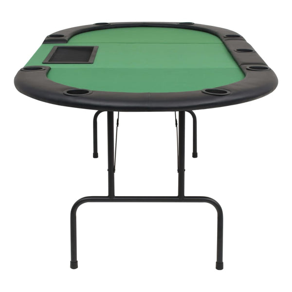 9 Player Folding Poker Table 3 Oval Green Camping Tables