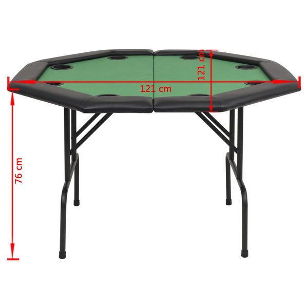 8-Player Folding Poker Table 2 Octagonal Green
