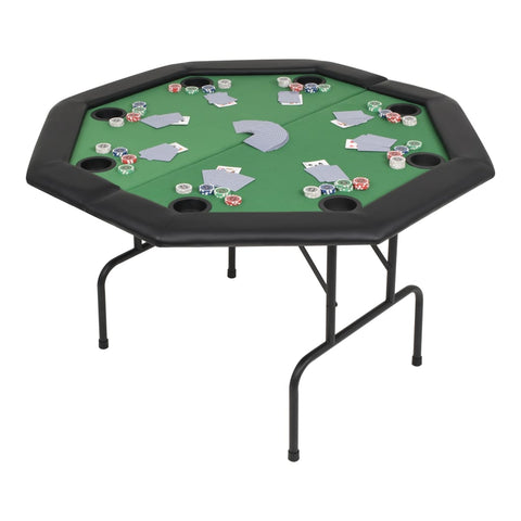 8-Player Folding Poker Table 2 Octagonal Green