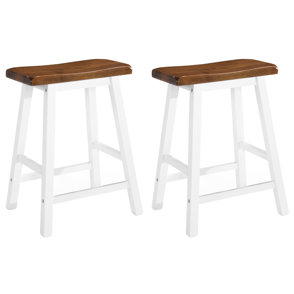 Vidaxl Bar Stools 2 Pcs Solid Wood Benches Bar Stools