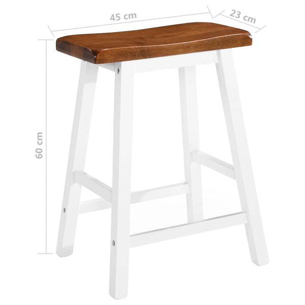 Vidaxl Bar Stools 2 Pcs Solid Wood Benches Bar Stools