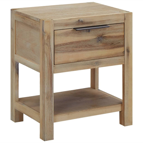Vidaxl Nightstand With Drawer 40X30x48 Cm Solid Acacia Wood Bedside Tables