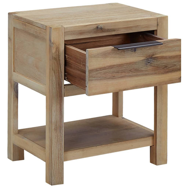 Vidaxl Nightstand With Drawer 40X30x48 Cm Solid Acacia Wood Bedside Tables