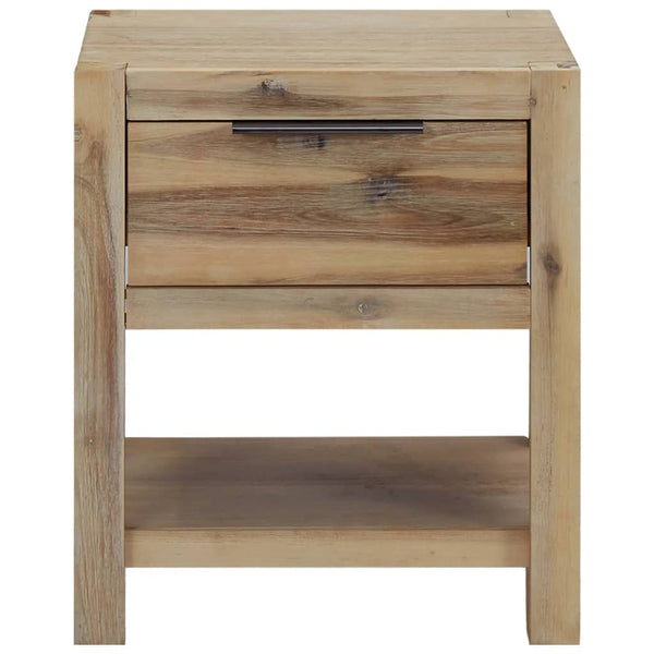 Vidaxl Nightstand With Drawer 40X30x48 Cm Solid Acacia Wood Bedside Tables