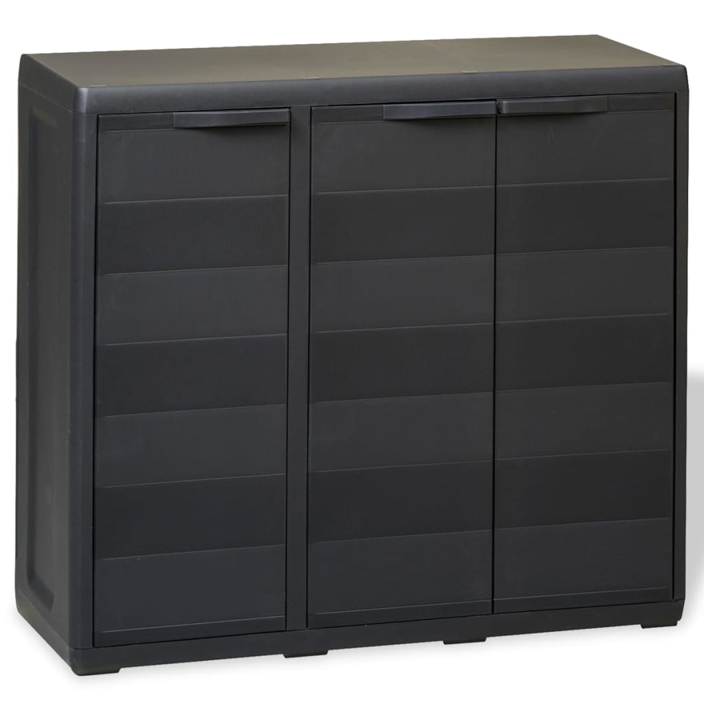 Vidaxl Garden Storage Cabinet With 2 Shelves Black Cabinets & Cupboards