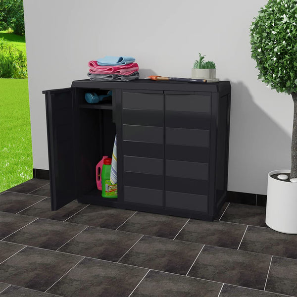 Vidaxl Garden Storage Cabinet With 2 Shelves Black Cabinets & Cupboards