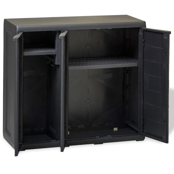 Vidaxl Garden Storage Cabinet With 2 Shelves Black Cabinets & Cupboards