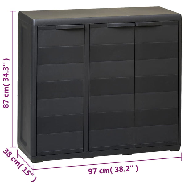 Vidaxl Garden Storage Cabinet With 2 Shelves Black Cabinets & Cupboards