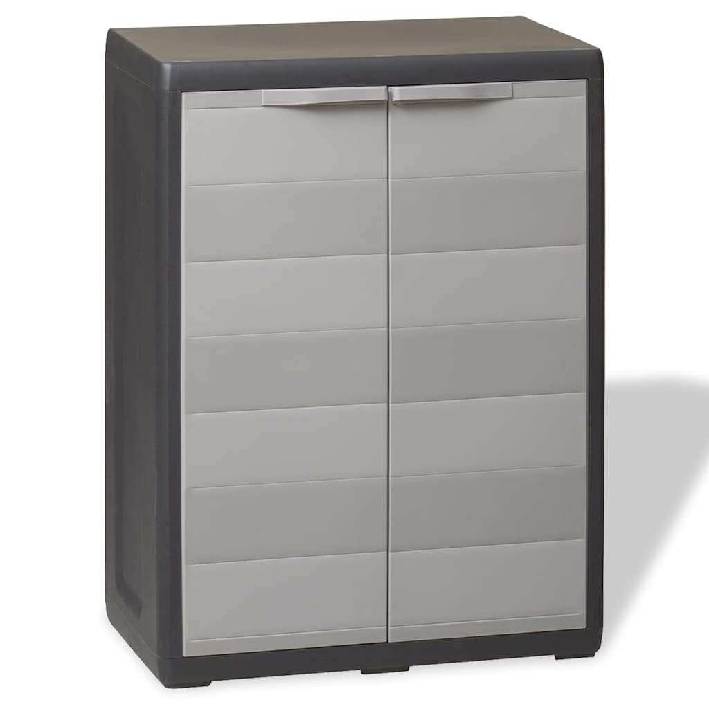Vidaxl Garden Storage Cabinet With 1 Shelf Black And Grey Cabinets & Cupboards