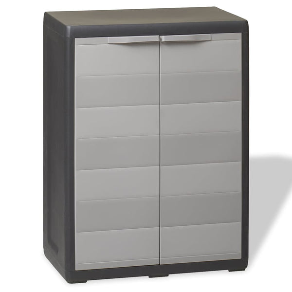 Vidaxl Garden Storage Cabinet With 1 Shelf Black And Grey Cabinets & Cupboards