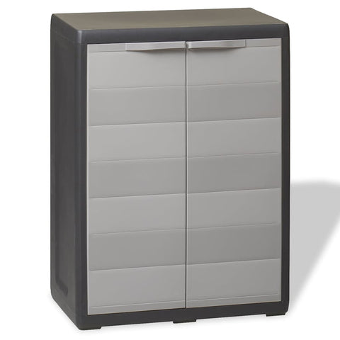 Vidaxl Garden Storage Cabinet With 1 Shelf Black And Grey Cabinets & Cupboards