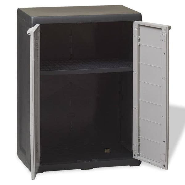 Vidaxl Garden Storage Cabinet With 1 Shelf Black And Grey Cabinets & Cupboards