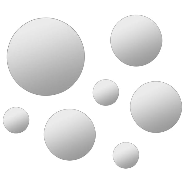 7 Piece Wall Mirror Set Round Glass Mirrors