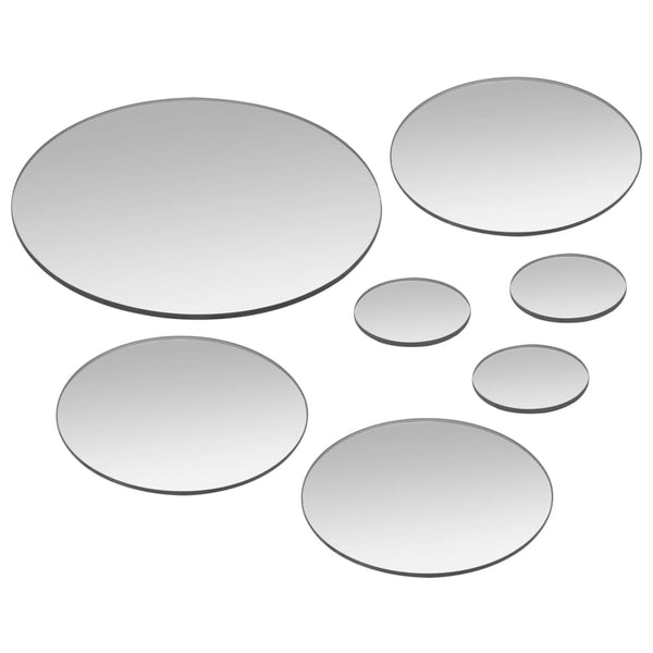 7 Piece Wall Mirror Set Round Glass Mirrors