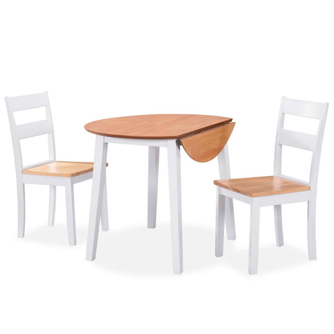 Dining Set 3 Pieces Mdf And Rubberwood White Dining Sets