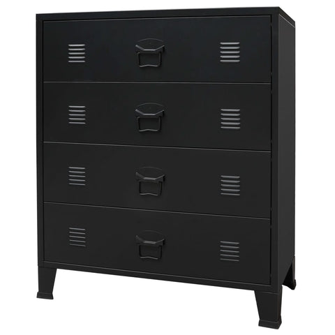 Chest Of Drawers Metal Industrial Style 78X40x93 Cm Black Dressers & Chests Of Drawers